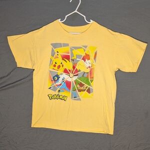 Pokemon Yellow Short Sleeve Tee with Characters